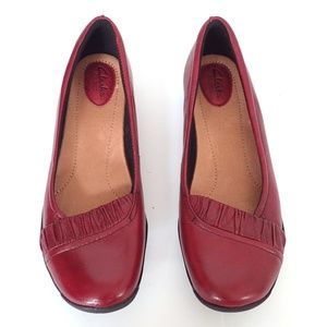 CLARKS Artisan Burgundy Slip Ons